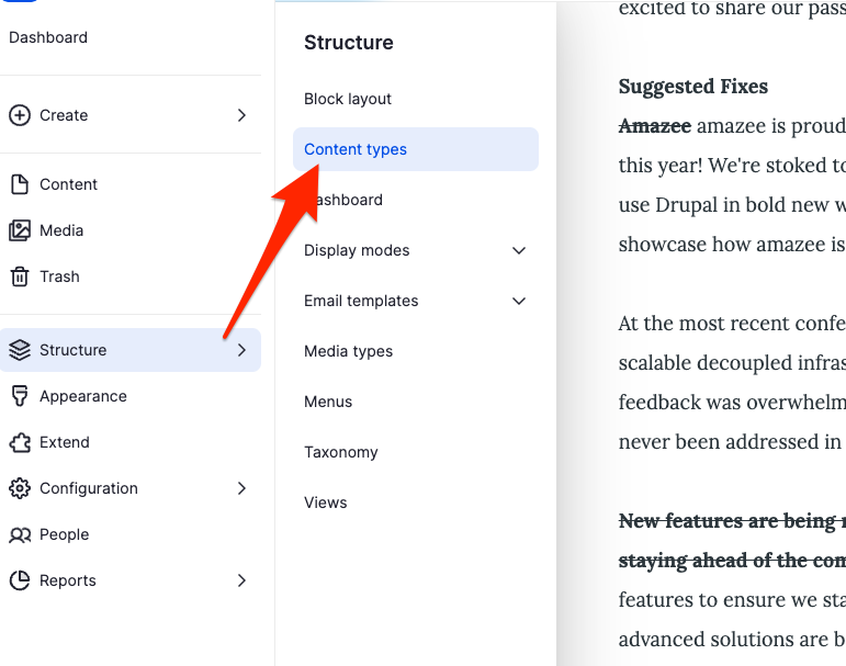 List of settings options with "Suggested Posts" highlighted in blue